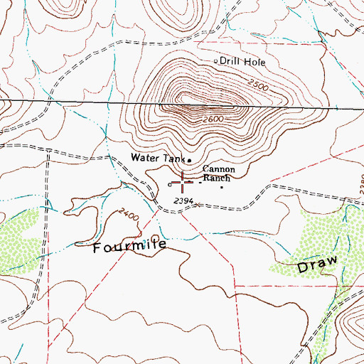 Topographic Map of Canon Ranch Railroad Eclipse Windmill, TX