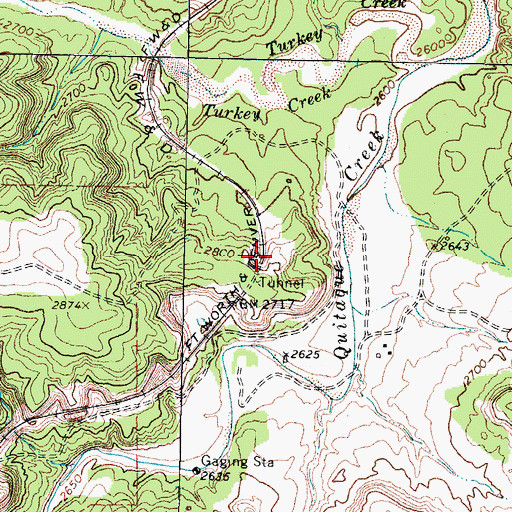 Topographic Map of Quitaque Railway Tunnel, TX