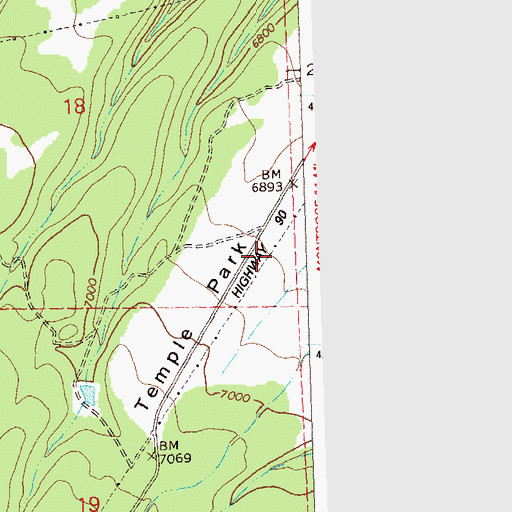 Topographic Map of Temple Park, CO