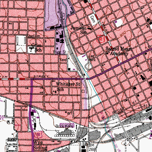 Topographic Map of Rialto Building, TX