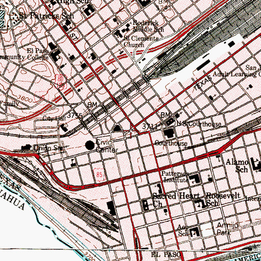 Topographic Map of Richard Caples Building, TX