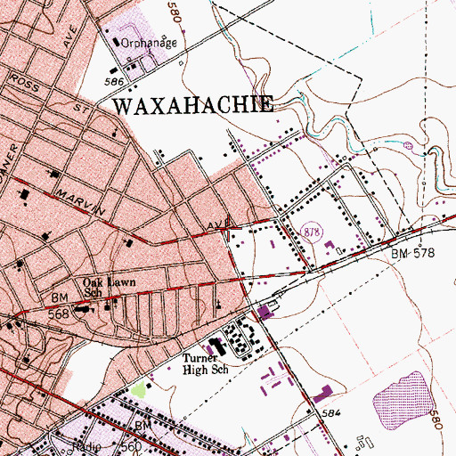 Topographic Map of Richard Vickery House, TX
