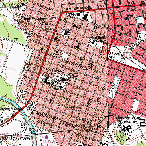 Topographic Map of Robert H Welder House, TX