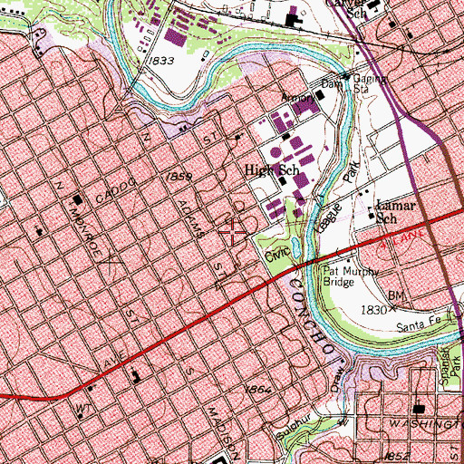 Topographic Map of R Wilbur Brown House, TX