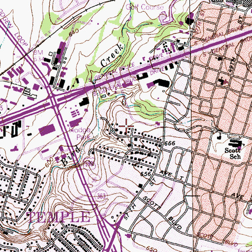 Topographic Map of Ralph Senior and Sunny Wilson House, TX
