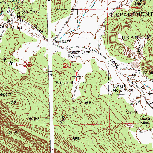 Topographic Map of Long Park, CO