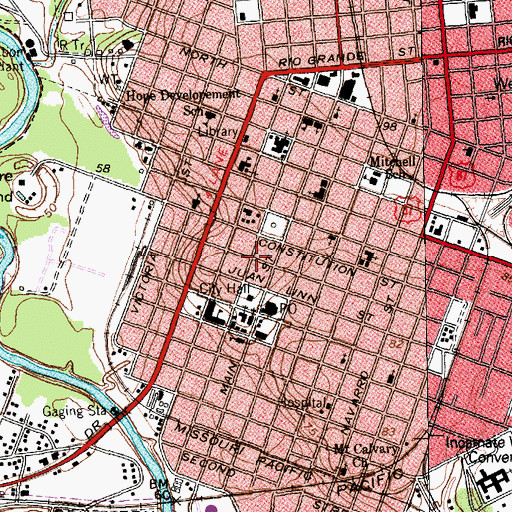 Topographic Map of Randall Building, TX