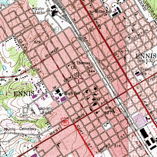 Topographic Map of Ransom House, TX