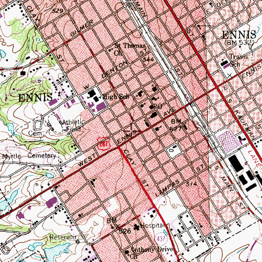 Topographic Map of Raphael House, TX