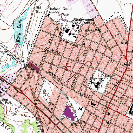 Topographic Map of Porter L Williams House, TX