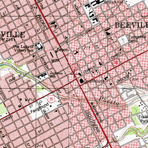 Topographic Map of Praeger Building, TX