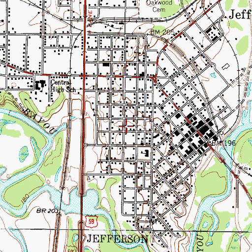Topographic Map of Presbyterian Manse, TX