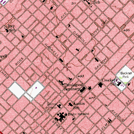 Topographic Map of Proctor Hall, TX