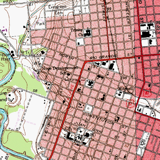 Topographic Map of Proctor House, TX