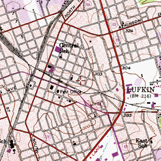 Topographic Map of R A Kennedy-J M Lowrey House, TX