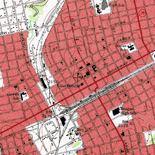 Topographic Map of R A Ragland Building, TX