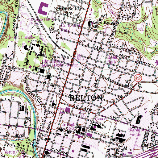 Topographic Map of R F and Lena Burford House, TX