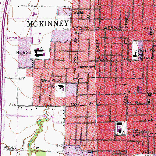 Topographic Map of R F Newsome House, TX