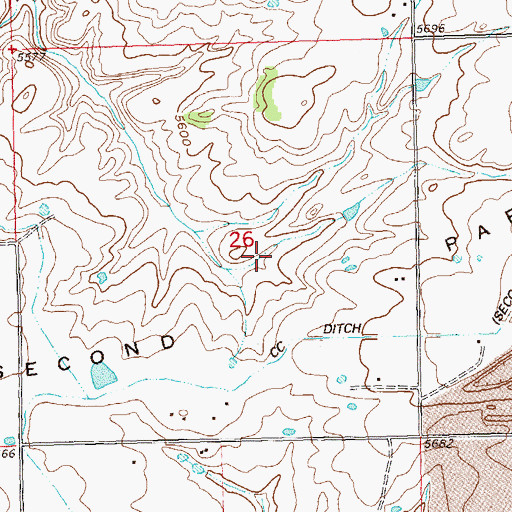 Topographic Map of Second Park, CO