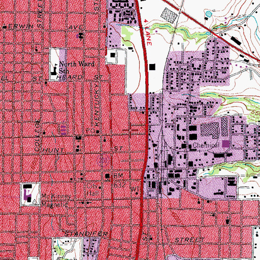 Topographic Map of R L Waddill House, TX