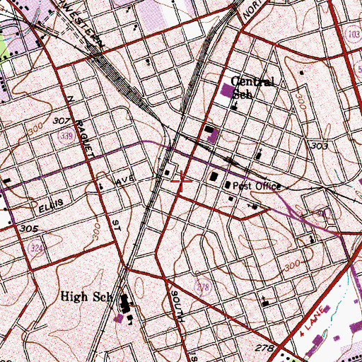 Topographic Map of Pines Theatre, TX