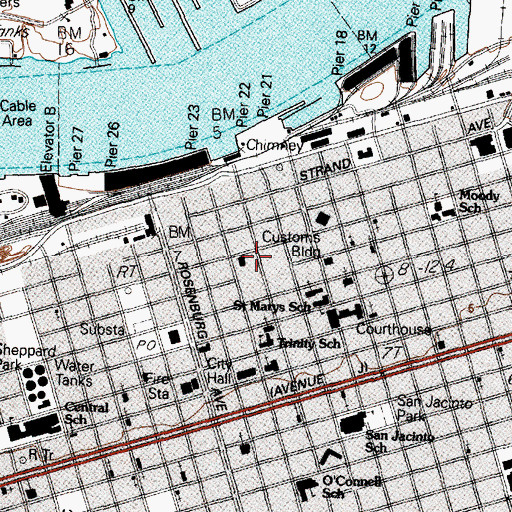 Topographic Map of Pix Building, TX