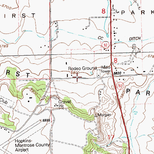 Topographic Map of First Park, CO