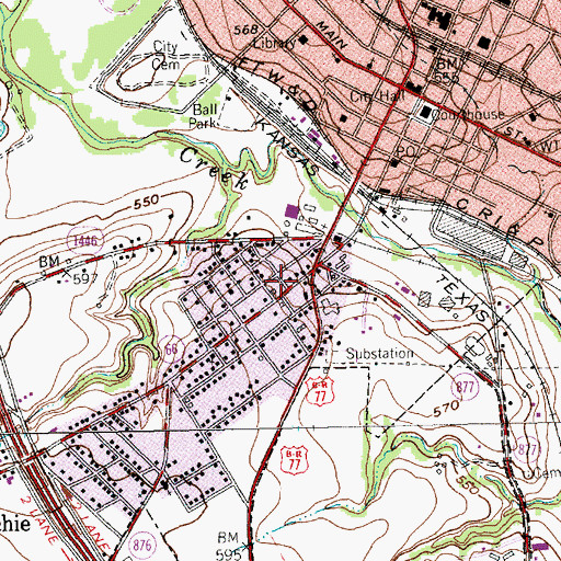 Topographic Map of Plumhoff House, TX