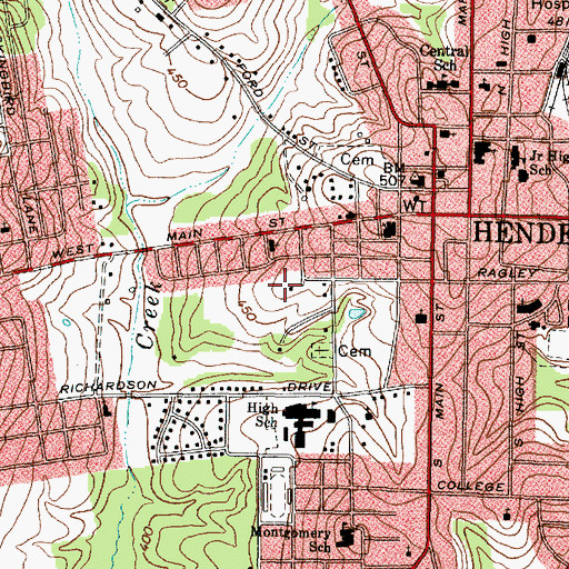Topographic Map of Poe-Jones-Richardson House, TX