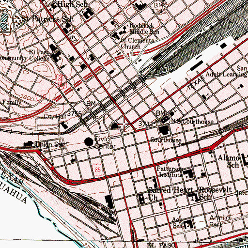 Topographic Map of Popular Department Store, TX