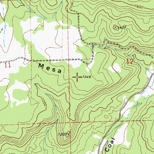 Topographic Map of Pinto Mesa, CO