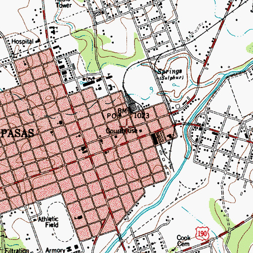 Topographic Map of Phillips and Trosper Buildings, TX