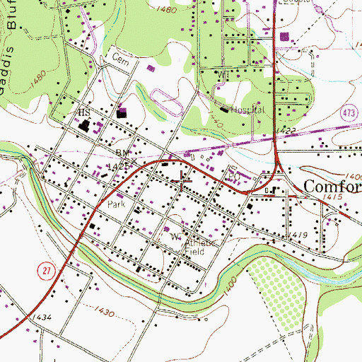 Topographic Map of Otto Brinkmann House, TX