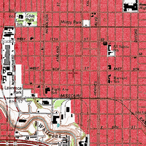 Topographic Map of Otto House, TX