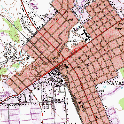 Topographic Map of P A Smith Hotel, TX