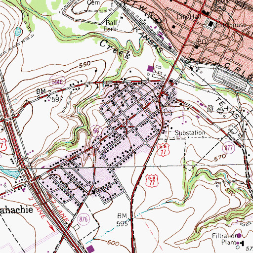 Topographic Map of Paillet House, TX