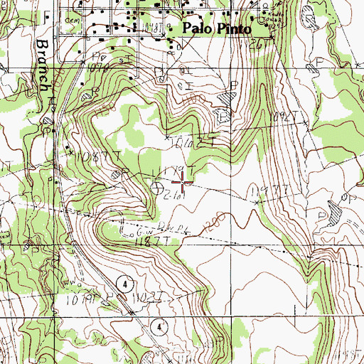 Topographic Map of Palo Pinto County Jail, TX