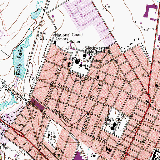 Topographic Map of Paris Q Rockett House, TX