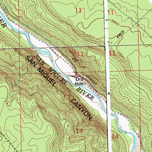 Topographic Map of C C Ditch, CO