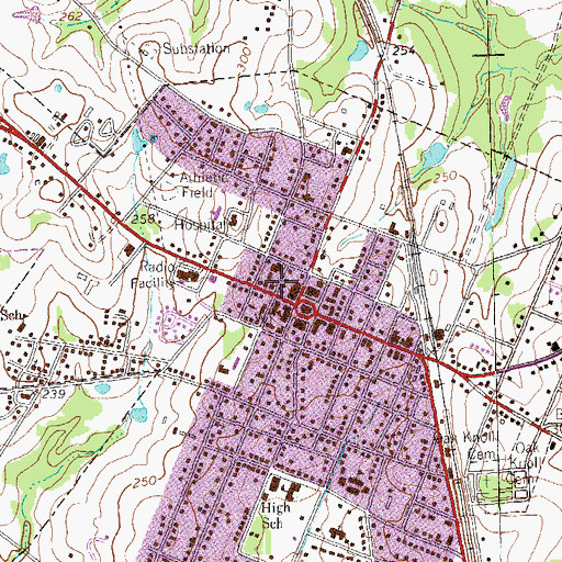 Topographic Map of Old Masonic Hall, TX