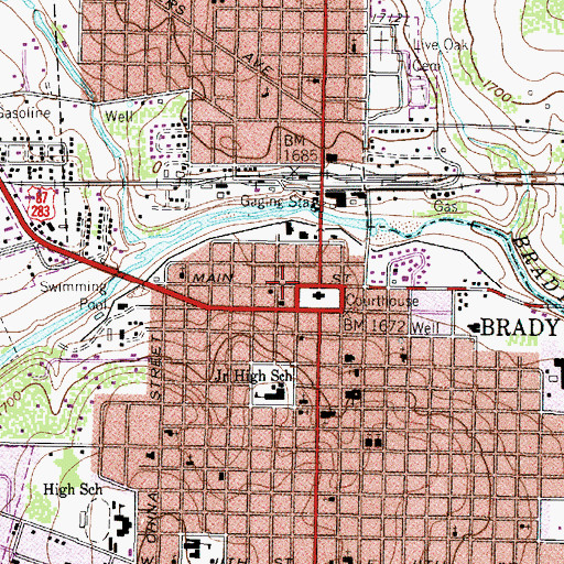 Topographic Map of Old McCulloch County Jail, TX