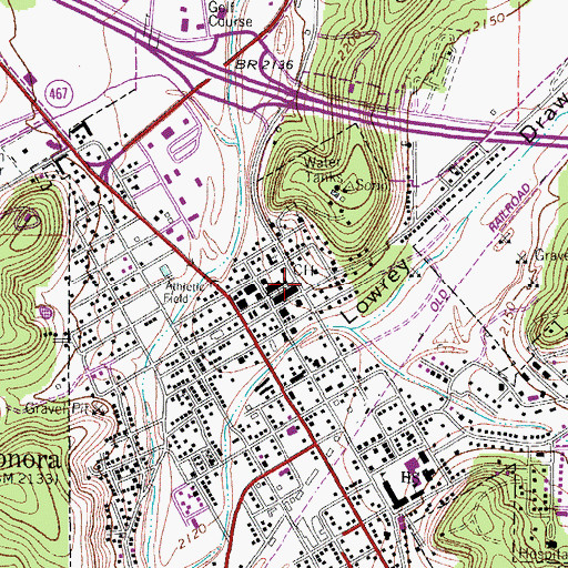 Topographic Map of Old Mercantile Building, TX