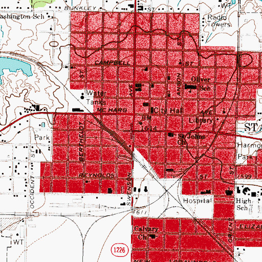 Topographic Map of Old Penick-Hughes Company Building, TX