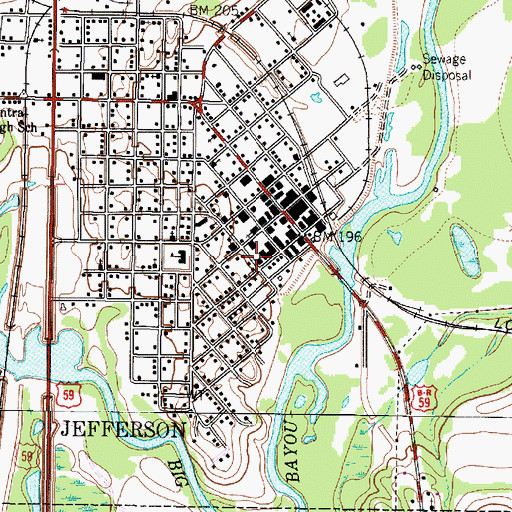 Topographic Map of Old United States Post Office and Courts Building, TX