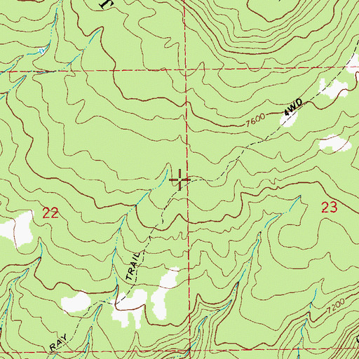 Topographic Map of Ray Trail, CO