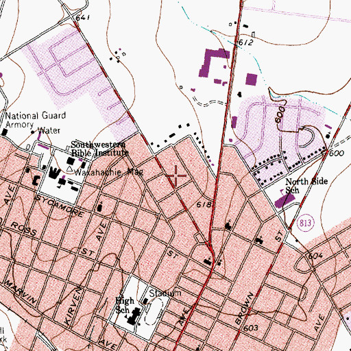 Topographic Map of Oscar H Chapman House, TX
