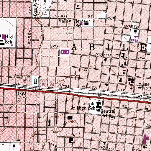 Topographic Map of Oscar P Thomas House, TX