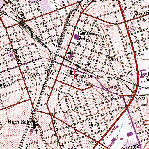 Topographic Map of Old Federal Building-Federal Courthouse, TX
