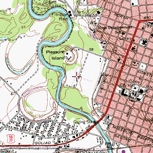 Topographic Map of Mrs J V Murphy House, TX