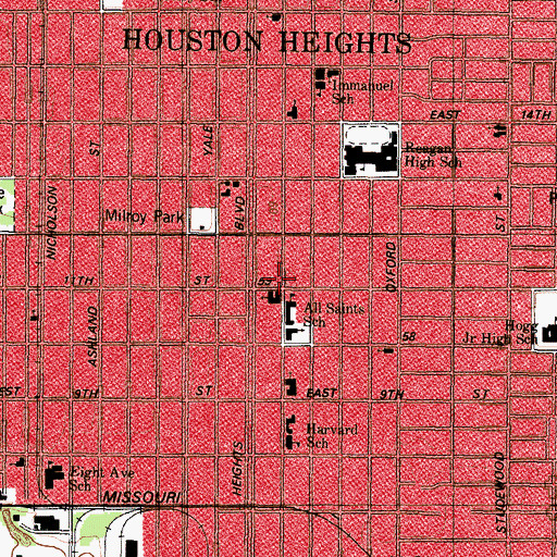 Topographic Map of Mulcahy House, TX